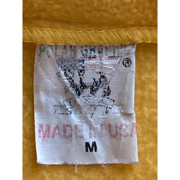 Vtg Polar Graphics Yellow Zip Fleece Vest M Embroidered Hummingbird & Flowers - Picture 4 of 7